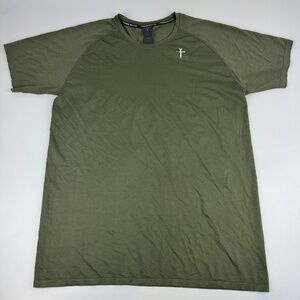 Three Nails Mens Size XL Performance Seamless T Shirt Gym Green